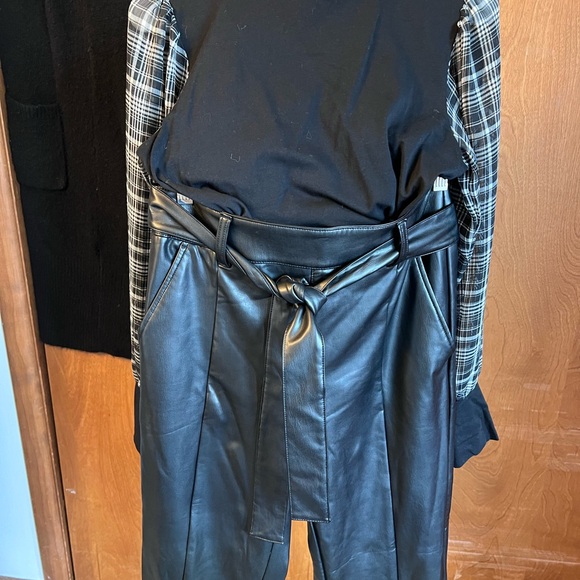 Black Faux Leather Pants - Picture 4 of 8